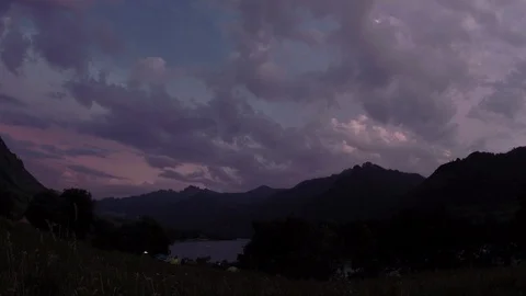 Timelapse clouds at sunset altay mountains Stock Footage 106360099