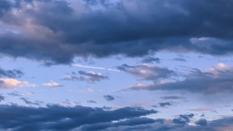 Timelapse clouds at sunset during the blue hour Stock Footage 124267733