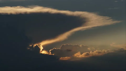 TimeLapse. Clouds at sunset. Stock Footage 89891894