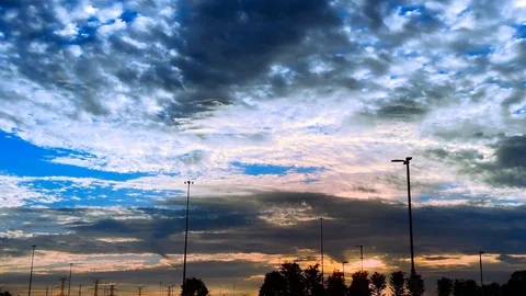 Timelapse clouds at sunset Stock Footage 96254862