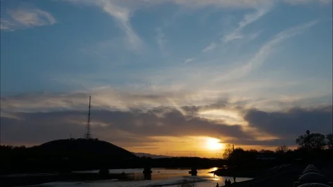 Timelapse Clouds sunset Stock Footage 107435840