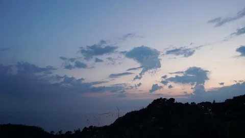 Timelapse clouds sunset hills Stock Footage 90676363