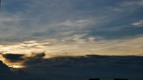 Timelapse of Clouds at sunset just before night. 스톡 동영상 55861908