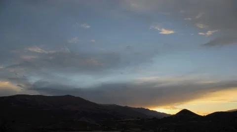 Timelapse of clouds at sunset over the Andes in Peru Vídeo Stock 41634957