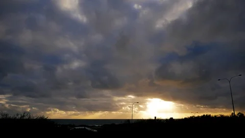 Timelapse clouds at sunset - Trigg Beach Perth Stock Footage 107527902