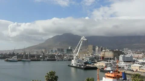 Timelapse Clouds Table Mountain Stock Footage 11152856