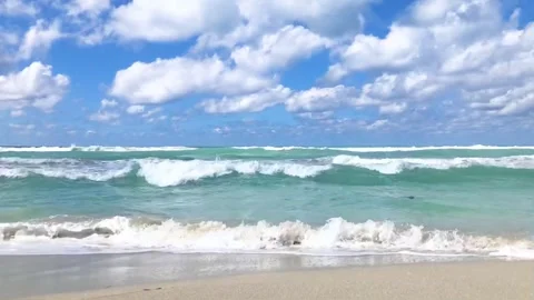 Timelapse clouds. Time lapse beach waves Stock Footage