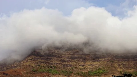 Timelapse of Clouds on Torna Fort Hill near Pune, India 1 Stock Footage 84044900