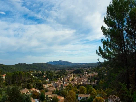 Timelapse Clouds on Town 4K Stock Footage 84495179