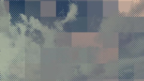 Timelapse clouds turn into a grid of dots. Animation grid of dots in a mosaic. Stock Footage 150705950