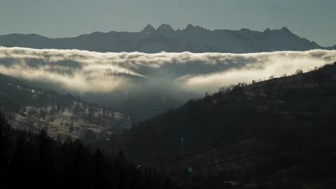 Timelapse of clouds under High Tatras mountains, Slovakia Video stock 146322730
