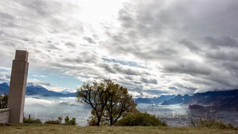 Timelapse of clouds in the valley - Autumn Stock Footage 165683401