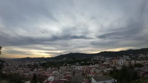 Timelapse of clouds with a view of the city and mountains Stock Footage 271097522