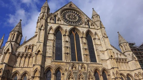 Timelapse with clouds on York front Cathedral Stock Footage 127749027