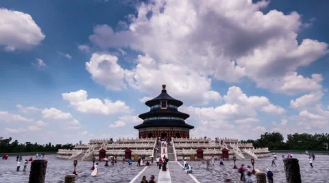 Timelapse-The cloudscape and the Qinian Palace of the Temple of Heaven. Stock-Footage 40390442