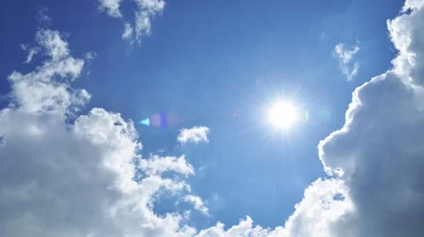 Timelapse, cloudscape with bright sun Stock Footage 40339574