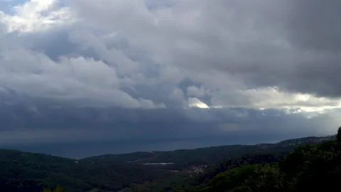 Timelapse Cloudscape: Moody Day with Drifting Clouds Stock Footage 261237167