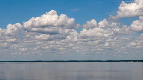 Timelapse Cloudscape Over Choctawhatchee Bay Florida Zoom Out Stock Footage 203545969