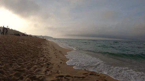 Timelapse of a cloudy day in algiers beach Stock Footage