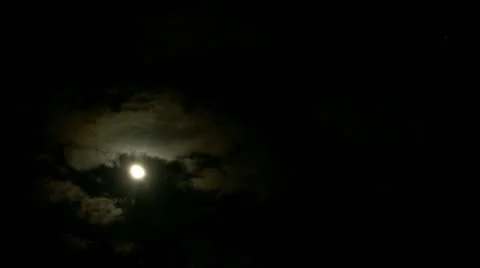 Timelapse cloudy moon Stockbeeldmateriaal 11606485
