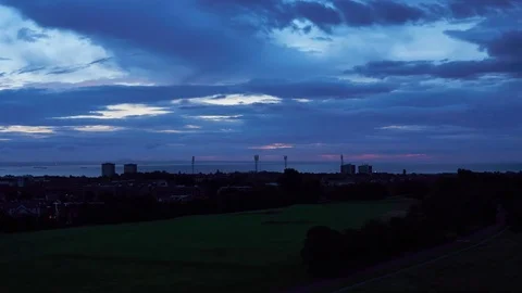 Timelapse of cloudy obscured timelapse over Leith, Scotland Stock Footage 78223273