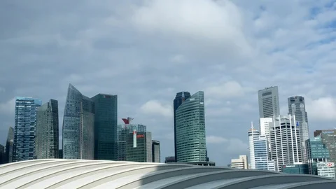 Timelapse of cloudy singapore skyline Stock Footage 74940435
