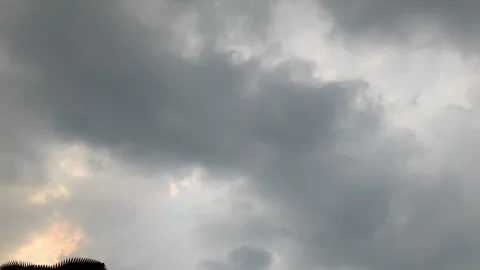 Timelapse cloudy sky, dark dramatic clouds during rain and wind Video stock 284911523