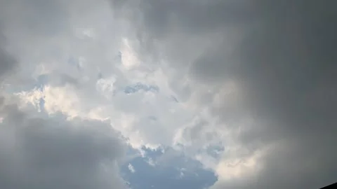 Timelapse cloudy sky, dark dramatic clouds during rain and wind Video stock 284911532