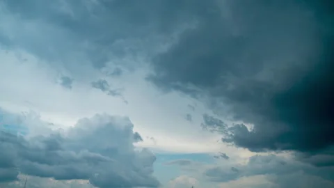Timelapse of a cloudy sky with dark rain clouds before a summer storm. Stock Footage 247396256