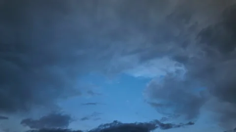 Timelapse of cloudy sky in horizontal frame Stock Footage 318541045
