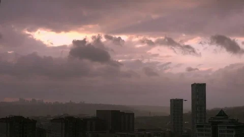 Timelapse cloudy sky over city Stock Footage 77817059