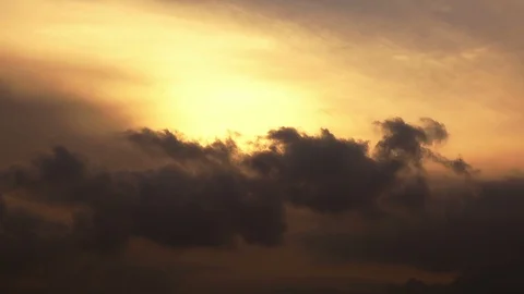 Timelapse cloudy sky at sunset Stock Footage 100158948