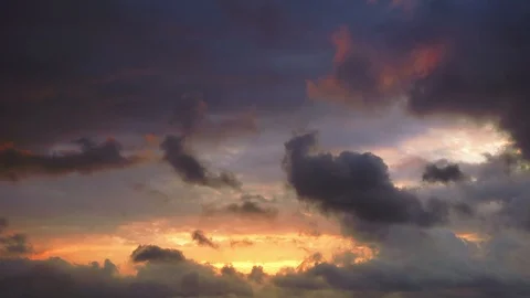 Timelapse cloudy sky at sunset Stock Footage 100411589