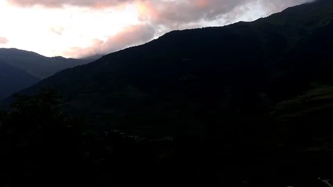 Timelapse of a cloudy sunset on the mountain Stock Footage 102271813