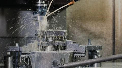 Timelapse of CNC milling or drilling machine Stock Footage 90568846