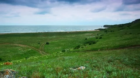 Timelapse. coast of the Kerch Peninsula. Stock Footage 11172301