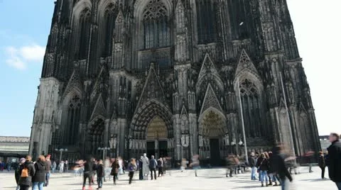 Timelapse of Cologne Cathedral, Germany Stock Footage 22422244