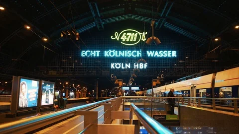 Timelapse Of Cologne Central Station At Night Stock Footage 95959830