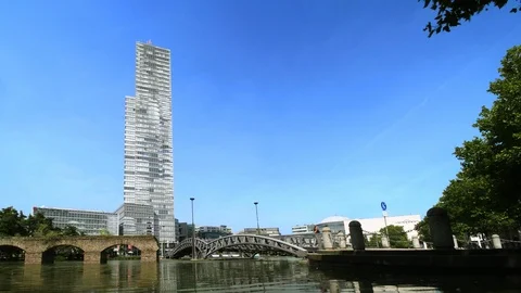 Timelapse of Cologne Mediapark Stock Footage 92756531