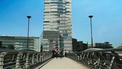 Timelapse of Cologne Mediapark Stock Footage 92756580