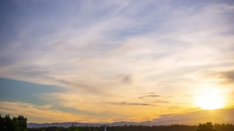 Timelapse of colorful dark and blue sky with clouds and Sunrise Stock Footage 253177552
