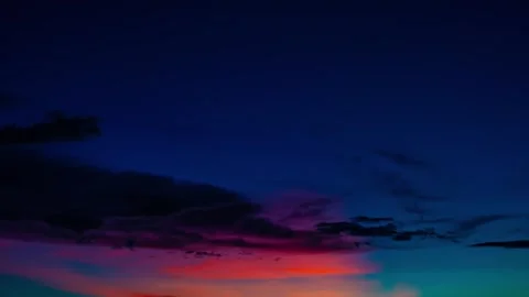 Timelapse of colorful dark and blue sky with clouds and Sunset Stock Footage 253177795
