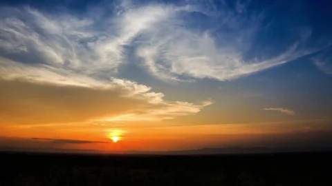 Timelapse colorful dramatic sky with cloud at sunset. Stock Footage 82010890