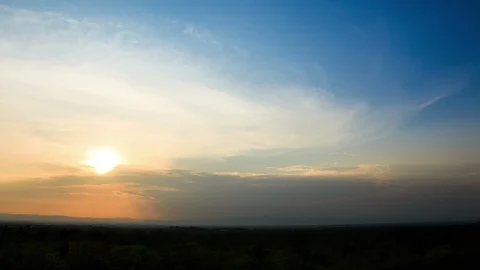 Timelapse colorful dramatic sky with cloud at sunset. Stock Footage 87296310
