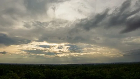 Timelapse colorful dramatic sky with cloud at sunst. Stock Footage 99483470