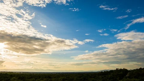 Timelapse colorful dramatic sky with cloud at Sunrise Stock Footage 99531003
