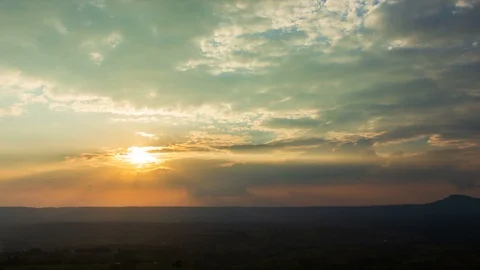 Timelapse colorful dramatic sky with cloud at Sunrise Stock Footage 99719679