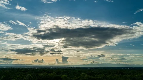Timelapse colorful dramatic sky with cloud at sunset. Stock Footage 100178965