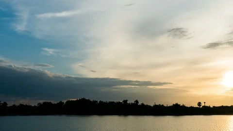 Timelapse colorful dramatic sky with cloud at Sunrise Stock Footage 100220617