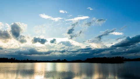 Timelapse colorful dramatic sky with cloud at Sunrise Stock Footage 100282813